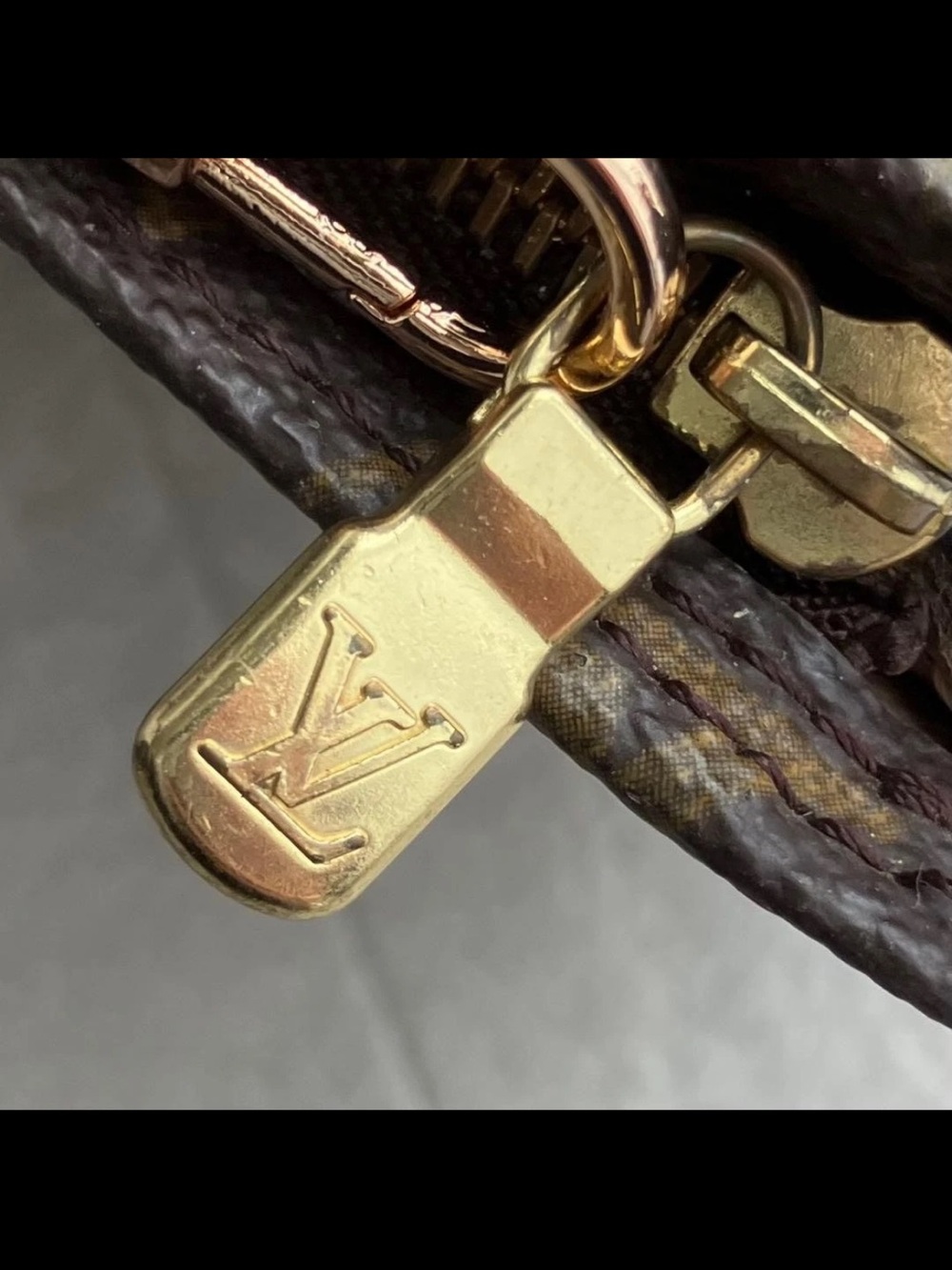 Louis Vuitton Brown Monogram Crossbody with Gold Chain - Picture 12 of 13